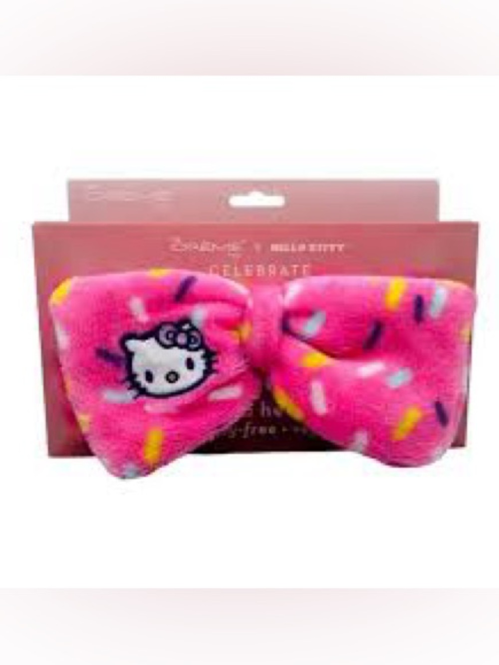 Sanrio Hello Kitty Hot Pink Plush Bow Headband with Sprinkles